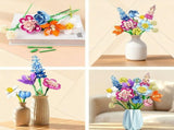Flower Bouquet Set,888-Piece Botanical Building Blocks for Valentine's Day V1369-AZ3-W-22367