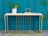 Narrow Console Sofa Entry Table Behind Couch Table Sintered Stone Golden Frame V767-JJ-XZ191-PR-WT-V1