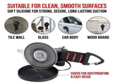 Heavy-Duty Suction Cup Hook with Strap and Carabiner Clip, 6-Pack for Camping, Car, Home, and V1341-ZY-2PB9D6LC-6PCS-BLACK