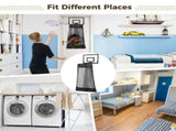 Over the Door Basketball Laundry Hamper, Hanging Laundry Basket with Basketball Hoop & Zipper, Black V1369-AZ3-W-08600