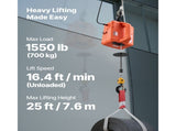 3-in-1 Electric Hoist Winch, 700 kg Capacity, 1500W Portable Power Winch Crane, 7.6 m Lifting V952-CGGGKBXSDDHL17XY4001V3