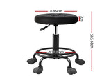 Artiss Salon Stool Round Swivel Chairs Black SALON-B-D-RD-BK