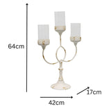 French Provincial 3-Pillar Candelabra Centerpiece 64cm V637-37088CDL