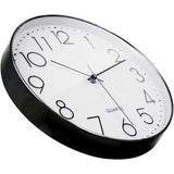 12 Inch Modern Wall Clock, Battery Operated Silent Quartz Kitchen Clock ROund Easy To Read For V1188-MS-227-0610