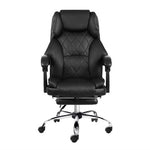 Artiss Executive Office Chair Leather Footrest Black OCHAIR-G-1051-FT-BK