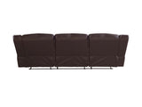 3 Seater Recliner Sofa In Faux Leather Lounge Couch in Brown V43-REC-FAN3RBR