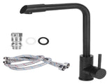G1/2 Thread Wash Basin Sink Water Faucet Hot and Cold Water Tap for Bathrooom Kitchen Black V1294-YM0901-3112210014911