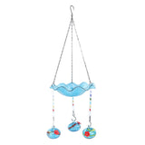 Hummingbird Feeder Bird Bath Outdoors 2 In 1 Hanging Solar Bird Bath Fountain with 3 Feeder Pots V1294-YM0901-3111240133311