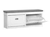 Artiss 2x Shoe Bench Set Flip Drawer White FURNI-P-SHOE-BEN2D-WHX2