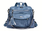 Women'S Travel Backpack Stylish Backpack Leather Backpack Tassel Backpack Chain - Brown - Size 01 V1403-127-85183-BRN-01