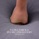 Ottoman Foot Stool Velvet Fabric Metal Leg Round GREY V274-FT-VST-1596-GY