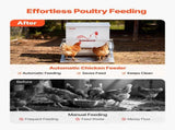 Automatic Chicken Feeder, 18.14 kg Capacity, Rainproof Treadle Poultry Feeder with Lockable Lid, No V952-JQWLQ40LBSZDYWBXU001V0