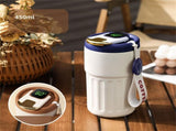 Clearance Back to School Supplies! JWDX Portable Smart Thermos Cup 04 Matte White Blue, for V1189-LWWAL-20260325-03135