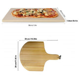 1 Set Pizza Stone Wooden Pizza Peel Paddle Baking Stone for Oven and Grill Thermal Shock Resistant V1294-YM0717-10102893