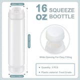 12 Pcs 16 Oz Inverted Plastic Bottles, Refillable Tip Large Valve Dispenser Condiment V1366-AZ2-W-14640