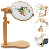 Embroidery Stand Rotating Cross Stitch Holder, Natural Beech Wood Frame with 15cm & 20cm Hoops, V1107-120-56830-WOO-EMBROIDERYSTAND