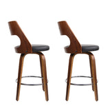 Artiss 2x Bar Stools Swivel Leather Chair 76cm BA-TW-8569-H76-BKX2-AB