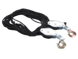 Rope Hoist Pulley System 2200LB Pulley and Tackle 81 Ratio Lifting Power Heavy Duty Pulley V1294-YM0901-3111250210911