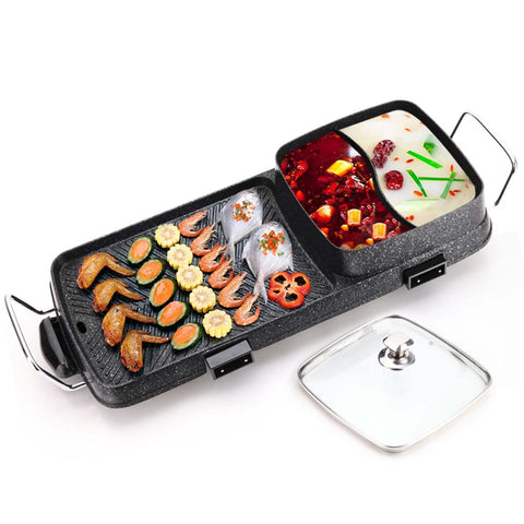 SOGA 2 in 1 Electric BBQ Grill Teppanyaki and Steamboat Hotpot Asian Hot Pot STEAMBOATHOTPOTANDGRILLSQUARE