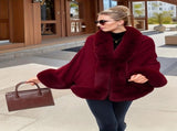 Imitation Mink Collar Knit Shawl Autumn/Winter Retro Cape, Elegant, Versatile, and V1232-FLTMLWT001