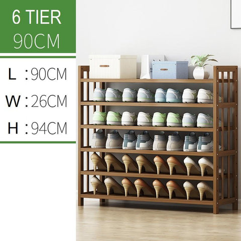 6 Tier Tower Bamboo Wooden Shoe Rack Corner Shelf Stand Storage Organizer V255-0408-06