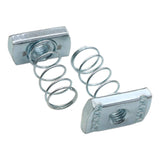 (100) Strut Channel Nuts, 3/8-16 Spring Channel Nuts with Zinc Electroplate Finish, Long Spring Nuts V1258-DP02-F-285