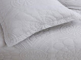 100% Cotton Lightly Quilted Coverlet Set Unity Silver Queen V442-STT-COVERLET-UNITY-SILVER-QS