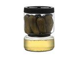 Borosilicate Glass Pickle Jar with Strainer and Leak-Proof Lid, Hourglass Fermentation Container for V1341-ZY-359AR7Z8-KHAKI-9524CM1340ML