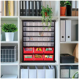Black Multi Parts Bin Organiser with 36 Drawers, Durable Steel Frame, Includes Mounting Hardware V178-68988