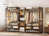 Bamboo Clothes Rack Garment Closet Storage Organizer Hanging Rail Shelf Dress room 170cm V255-QBYMJ-170