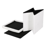 Artiss Ottoman Storage Foot Stool Vanity Square Teddy FS-B-ST01-TED-WH