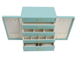 Jewelry Storage Box Leather Double Door Green European Style Storage Case for Necklace Earring Watch V1294-YM0715-3117220125011