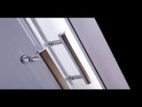90 x 90cm Chrome Rounded Sliding 6mm Curved Shower Screen with Black Base V63-830201
