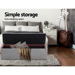 Artiss Storage Ottoman Blanket Box 140cm Linen Grey OTM-L140-GY-AB