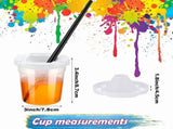 24 Pack No Spill White Lid Paint Cups Proof Reusable with Lids for Kids, School, Classroom V1366-AZ2-W-21838