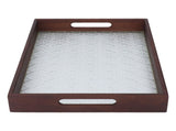 Serving Tray Walnut Wood Vintage Glass Cake Bread Breakfast Snack Plate Elegant Rectangle Tray V1294-YM0703-3118230019011