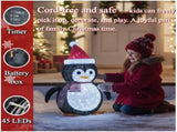 2-Pack Lighted Christmas Penguin Decoration Lantern Collapsible Metal Frame Yard Ornament with 45 V1107-LIGHTED CHRISTMAS PENGUIN DECORATION LANTERN1