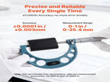 4 PCS Micrometer Set, 01/12/23/34 in Machinist Outside Micrometer, Ultra-Precision Accuracy, V952-QFCTZWJQFC04NF184001V0