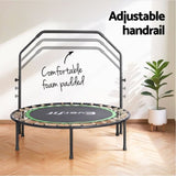 Everfit 48inch Round Fitness Trampoline Rebounder Adjustable Handrail Green TRAMPO-C-MINI48-R-GNBK