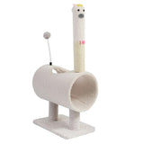 Interactive Cat Tunnel & Scratching Post with Spring Toy - Cozy Playtime for Kittens white V888-ELOSUNG10727
