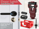 10-Piece Door Hinge Lock Installation Kit with Adjustable Router Template, Hole Saw, Drill Bits V1341-ZY-LRWPACN6-RED