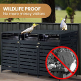 PlantCraft Triple Wood Wheelie Bins Storage Shed, 3 Door Garbage Rubbish Bin Enclosure V219-GBGWODPCW3DA
