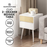 Sarantino Clio Bedside Table Night Stand - White Natural TBL-707-6YQ-WHN