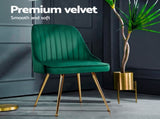 Artiss Dining Chairs Set of 4 Velvet Channel Tufted Green UPHO-D-DIN203C-VEL-GNX4