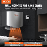Heavy Duty Commercial Hand Dryer, 1400W Automatic High Speed ABS Warm Wind Hand Blower, 220V-240V & V952-BGSGSJYSZDGYBNB71V3