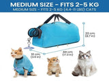 Multifunctional Air-Mesh Cat Grooming Bag with Suction Cup Fixation Breathable, Quick-Dry, V1341-ZY-LSMVE8GQ-BLUE
