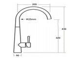 Brushed Gold Round Kitchen Mixer Sink Tap 360 Swivel Basin Laundry Faucet Spout V1233-KRD509G