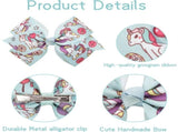 24PCS 11.43cm for Girls Boutique Grosgrain Ribbon Rainbow Hair Bow Alligator Hair Clips Pigtail V1370-AZ4-15072