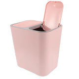 Covered Bathroom Trash Can with Dual Compartments and Self-Sealing Lid for Kitchen and Home Use V1370-AZ4-08905
