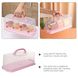 Cute Pink Portable Bread Container with Handle for Outdoor Use V1192-AZ-W-25556